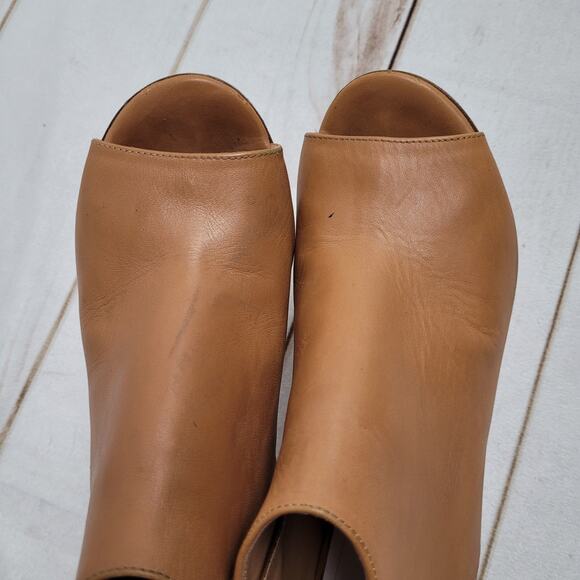Maison Martin Margiela honey tan leather ankle boots booties peep toe - Picture 6 of 12